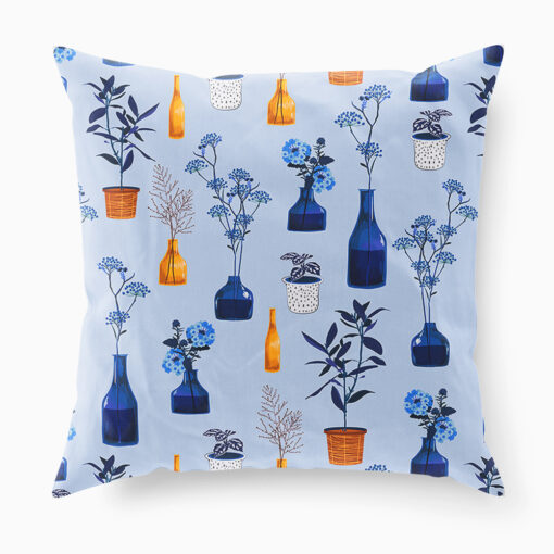 Blue Flower Vase Cushion
