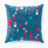 Teal Flower Vase Cushion